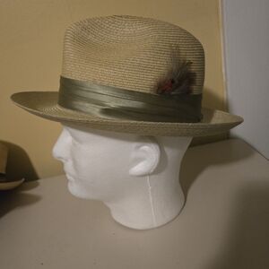 Biltmore Tan Fedora with Feather Detail